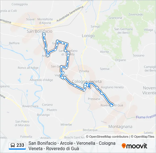 233 Bus Line Map