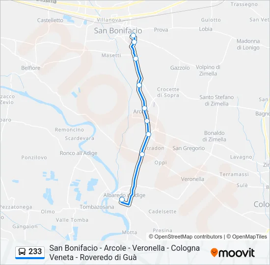 233 Bus Line Map