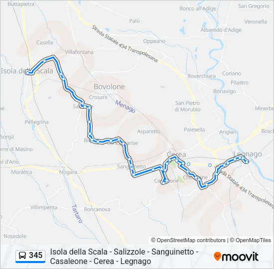 345 Bus Line Map