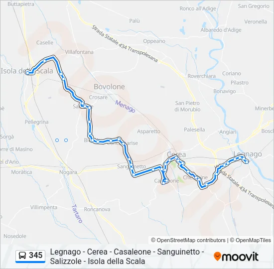 345 Bus Line Map