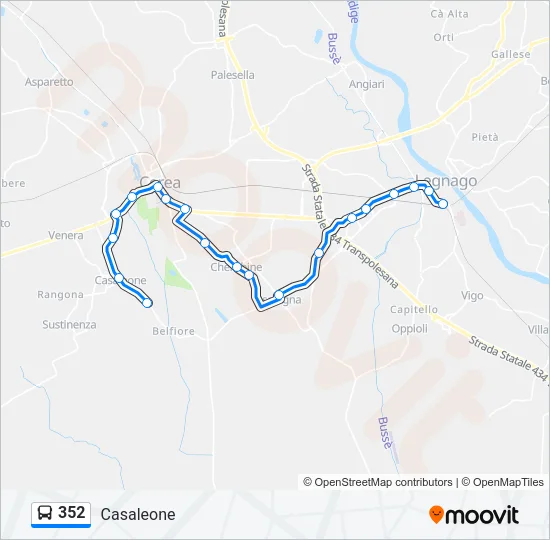 352 Bus Line Map