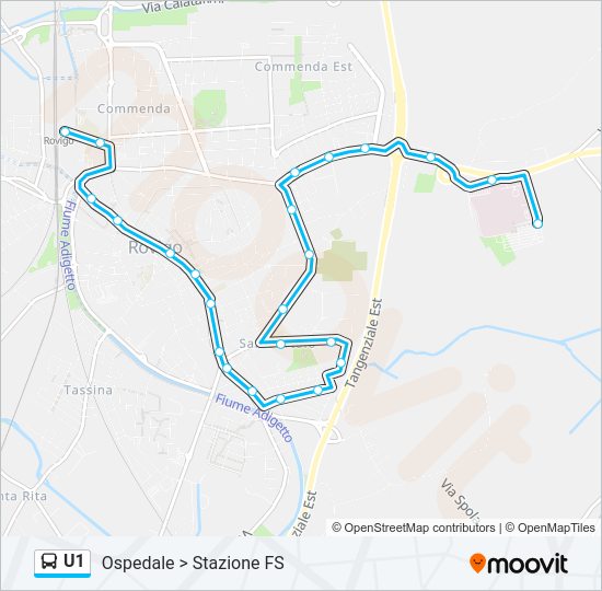 U1 bus Line Map