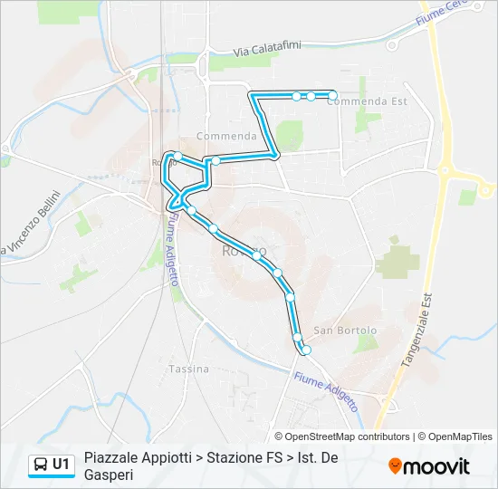 U1 Bus Line Map