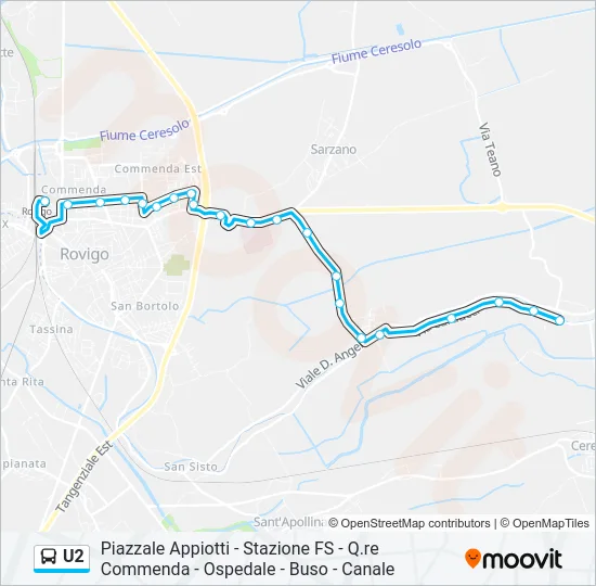 U2 Bus Line Map