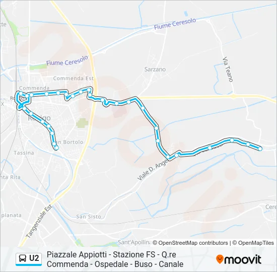 U2 Bus Line Map