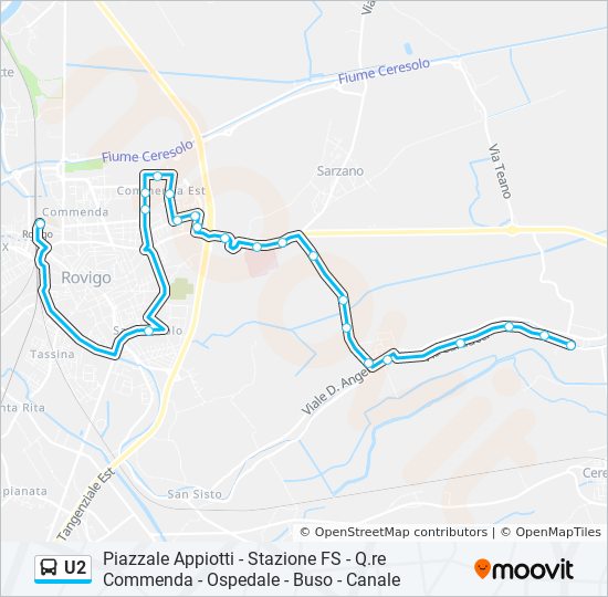 U2 bus Line Map