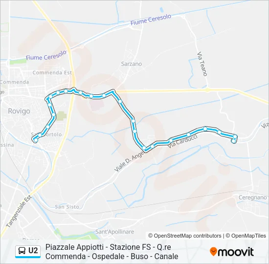 U2 Bus Line Map
