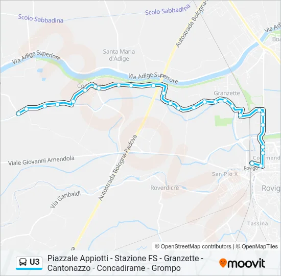 U3 Bus Line Map