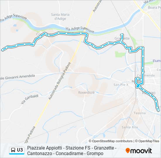 U3 bus Line Map