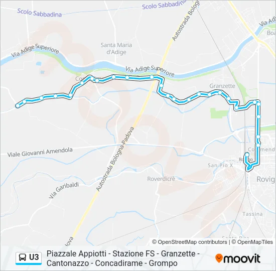 U3 Bus Line Map