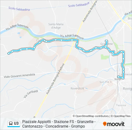 U3 Bus Line Map