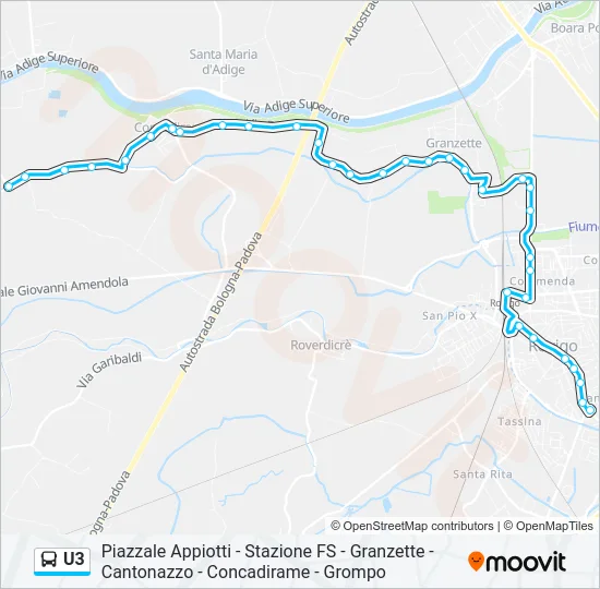 U3 Bus Line Map