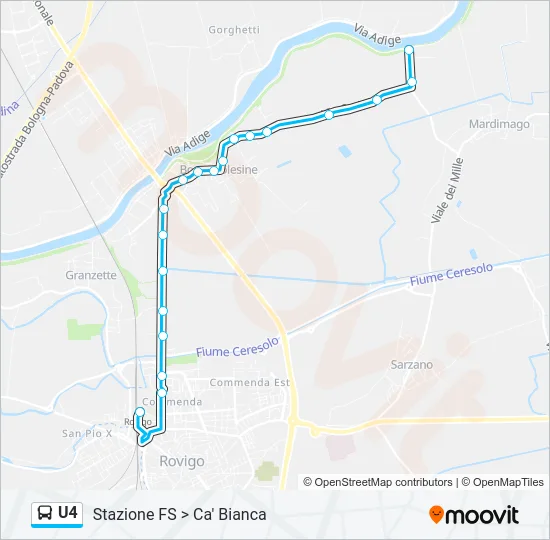 U4 Bus Line Map