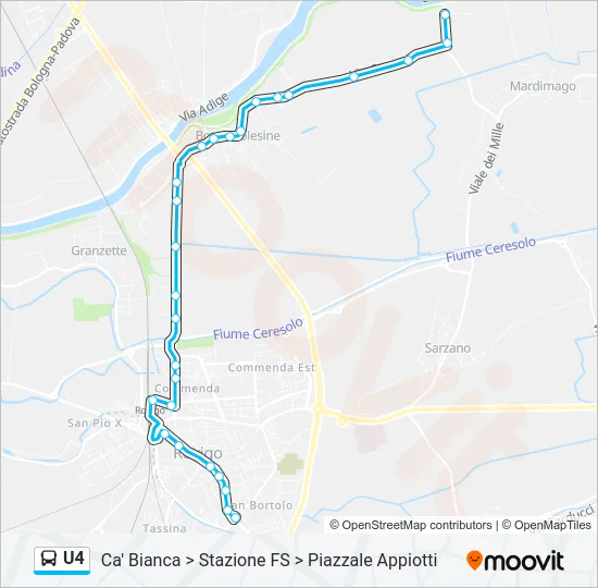 U4 Bus Line Map