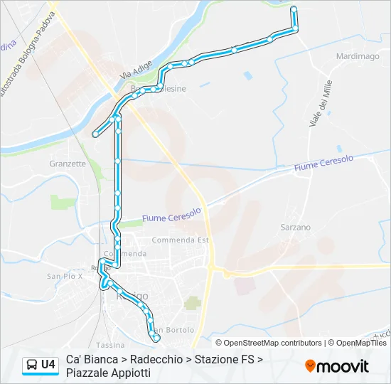 U4 Bus Line Map