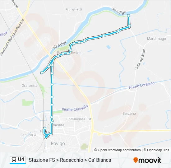 U4 Bus Line Map