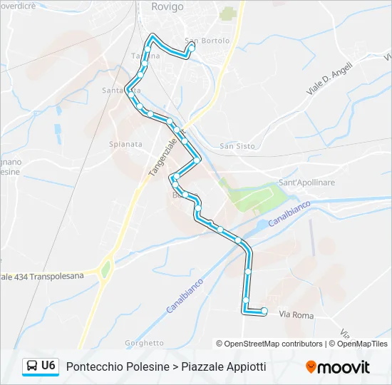 Percorso linea bus U6