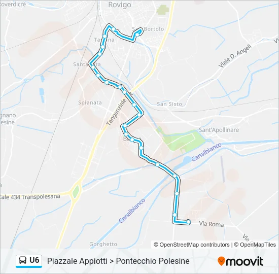 U6 Bus Line Map