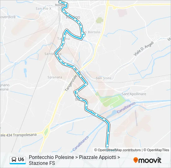 U6 Bus Line Map