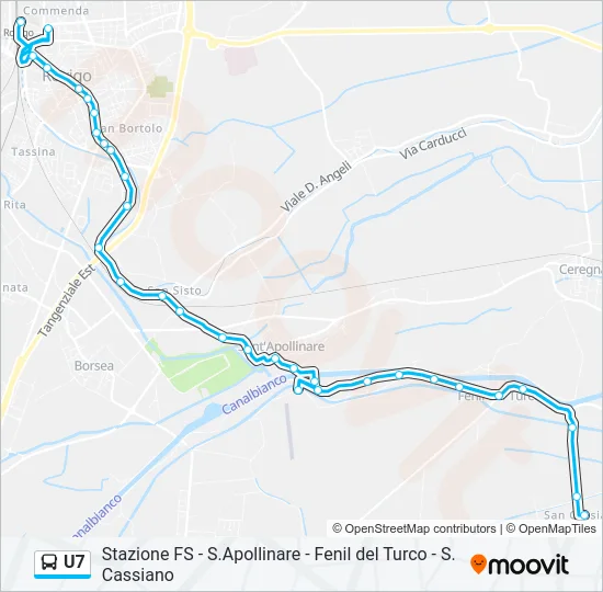 U7 Bus Line Map