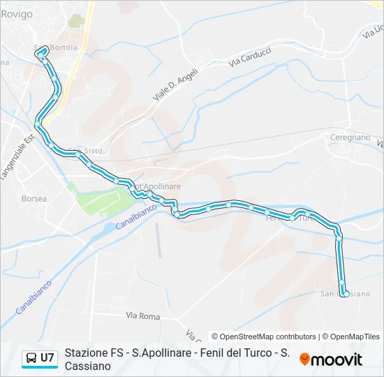 U7 Bus Line Map