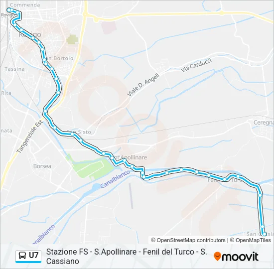U7 Bus Line Map