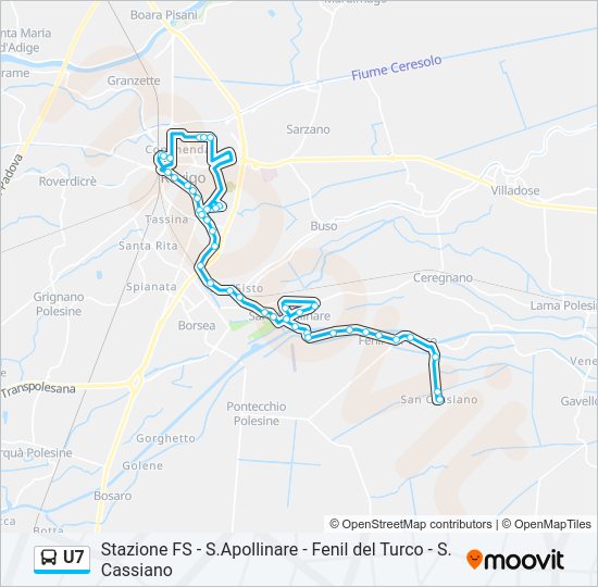 Percorso linea bus U7