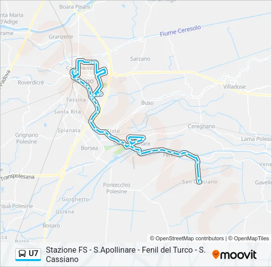U7 Bus Line Map