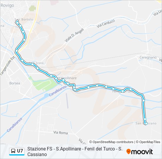 Percorso linea bus U7