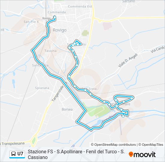 Percorso linea bus U7