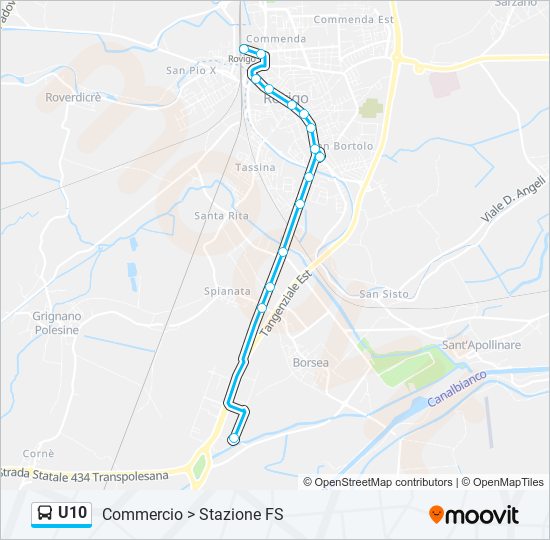 U10 bus Line Map