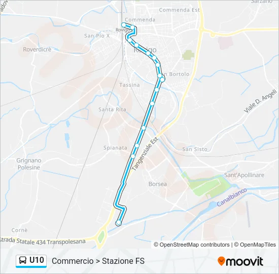 U10 Bus Line Map