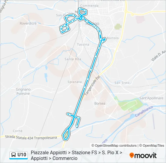 U10 Bus Line Map