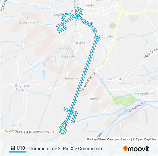 U10 Bus Line Map