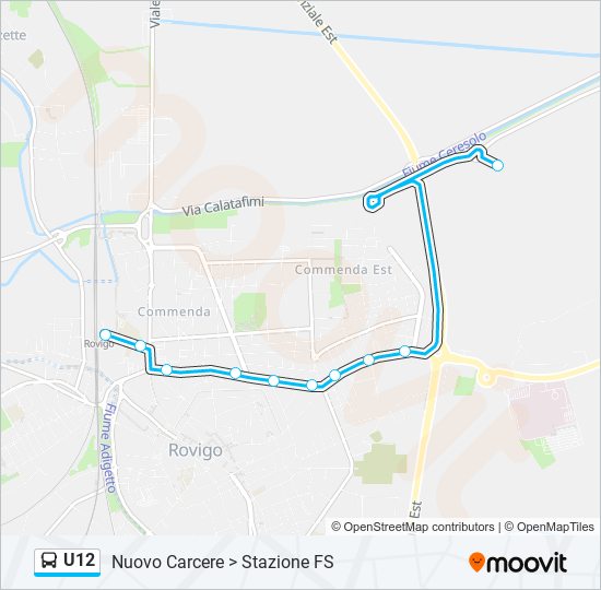 U12 bus Line Map