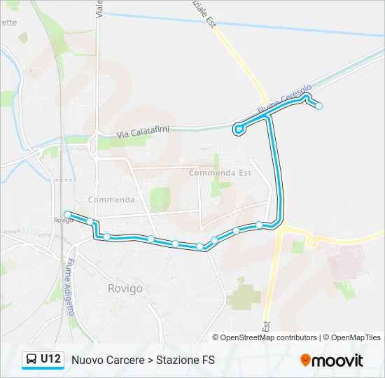 U12 Bus Line Map
