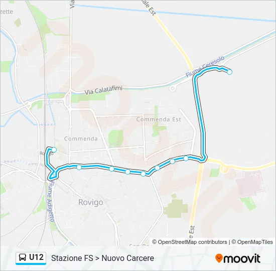 U12 Bus Line Map