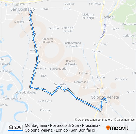 Percorso linea bus 236