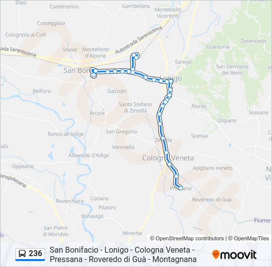 236 bus Line Map