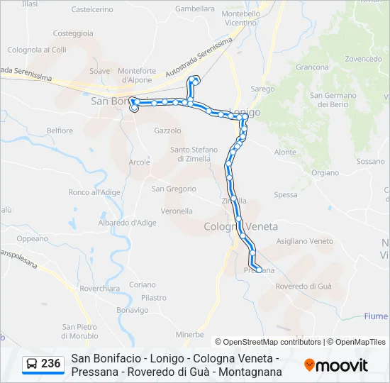 236 Bus Line Map