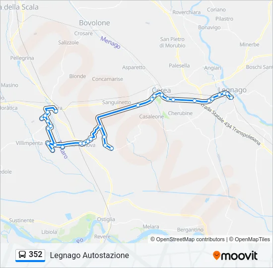 352 Bus Line Map