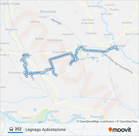 352 Bus Line Map