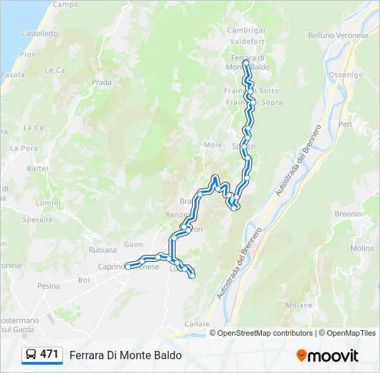 471 Bus Line Map