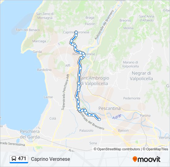 471 bus Line Map