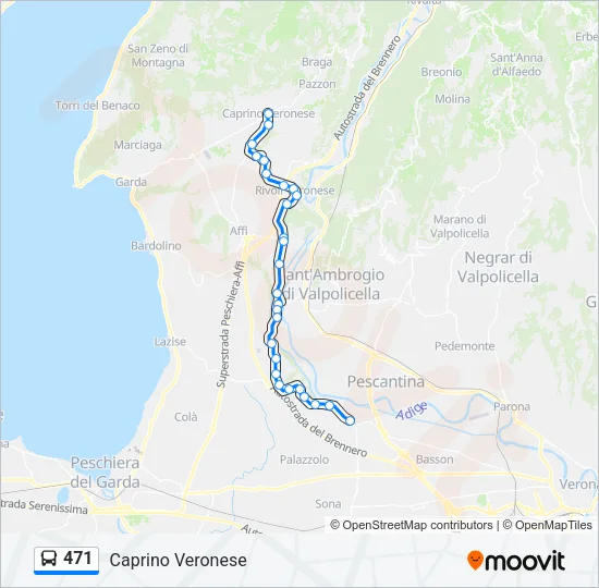 471 Bus Line Map