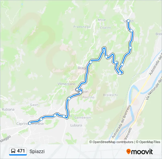 471 Bus Line Map