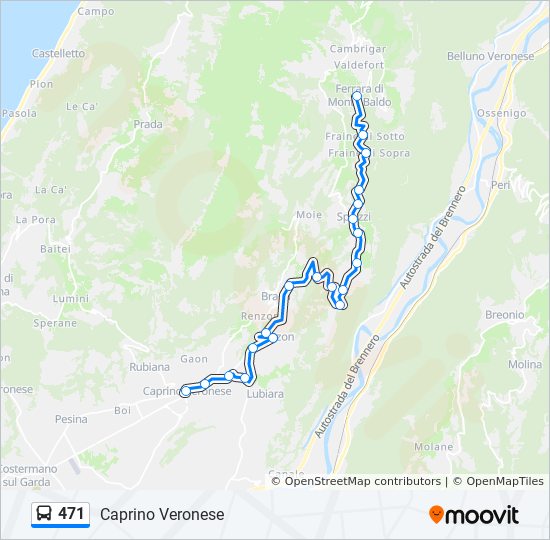 471 bus Line Map