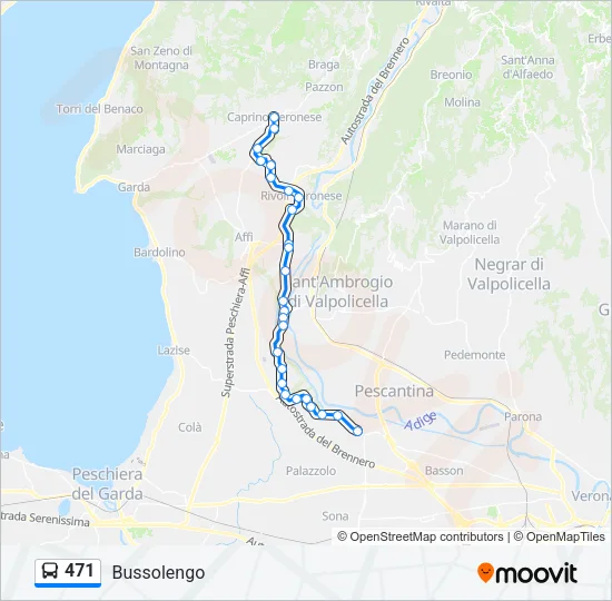 471 Bus Line Map