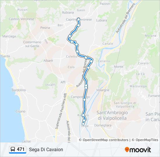 471 bus Line Map