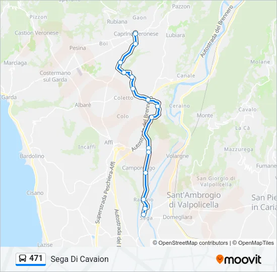 471 Bus Line Map